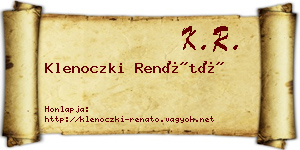 Klenoczki Renátó névjegykártya