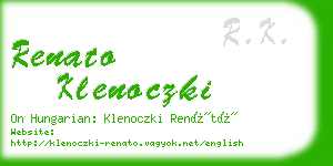 renato klenoczki business card